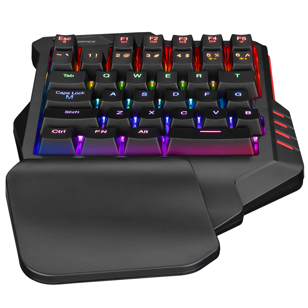 MIRACLE K1 Siyah USB Led Işıklı Q 35 Tuşlu Multimedya Mini Gaming Oyuncu Klavyesi - Rampage
