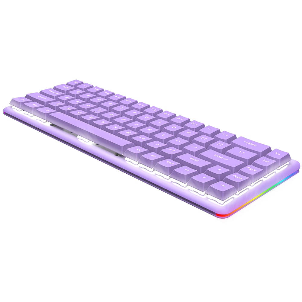 REBEL Mor Low Profile RED SWITCH Mekanik Gaming Oyuncu Klavye US Layout Beyaz Işıklı - Rampage