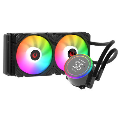HELIOS C15 Siyah 12cm Fan Sıcaklık Göstergeli Intel LGA1700/AMD AM5 ARGB 240mm Sıvı Soğutmalı CPU Fan - Rampage