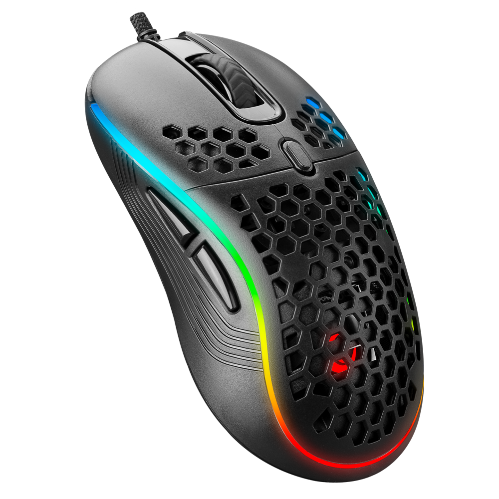 SMX-R85 GENTLE 12800dpi Siyah RGB Ledli Süper Hafif Makrolu Gaming Oyuncu Mouse