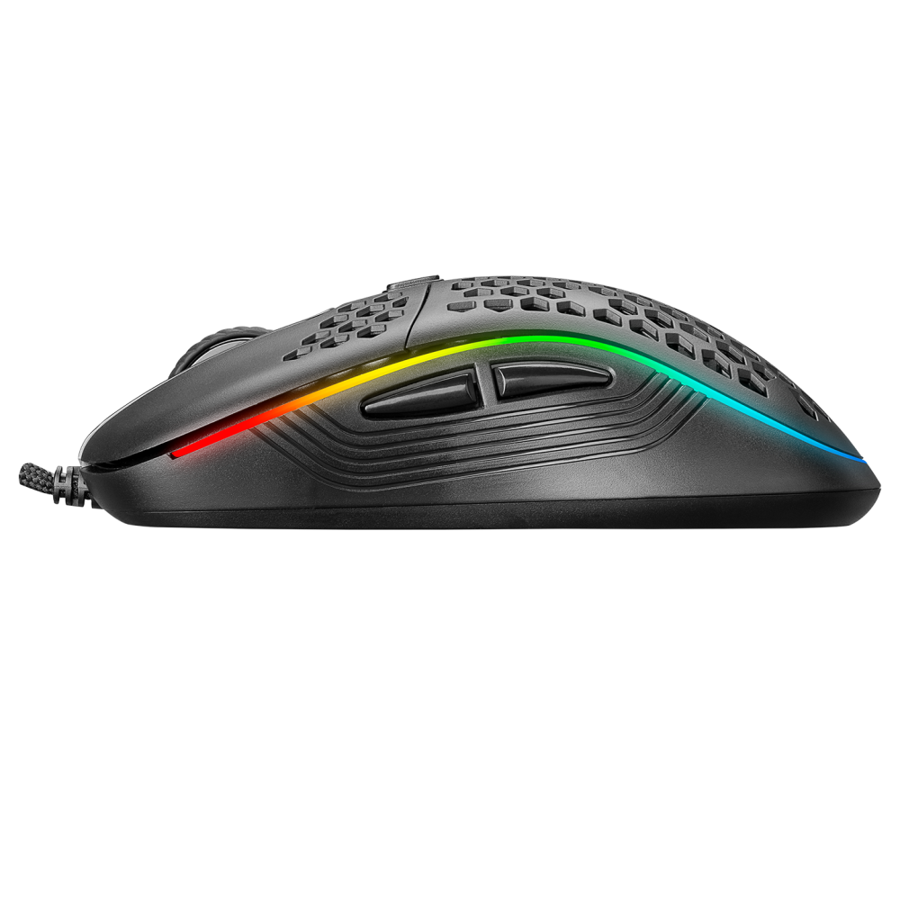 SMX-R85 GENTLE 12800dpi Siyah RGB Ledli Süper Hafif Makrolu Gaming Oyuncu Mouse