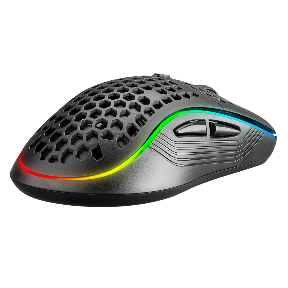 SMX-R85 GENTLE 12800dpi Siyah RGB Ledli Süper Hafif Makrolu Gaming Oyuncu Mouse - Rampage