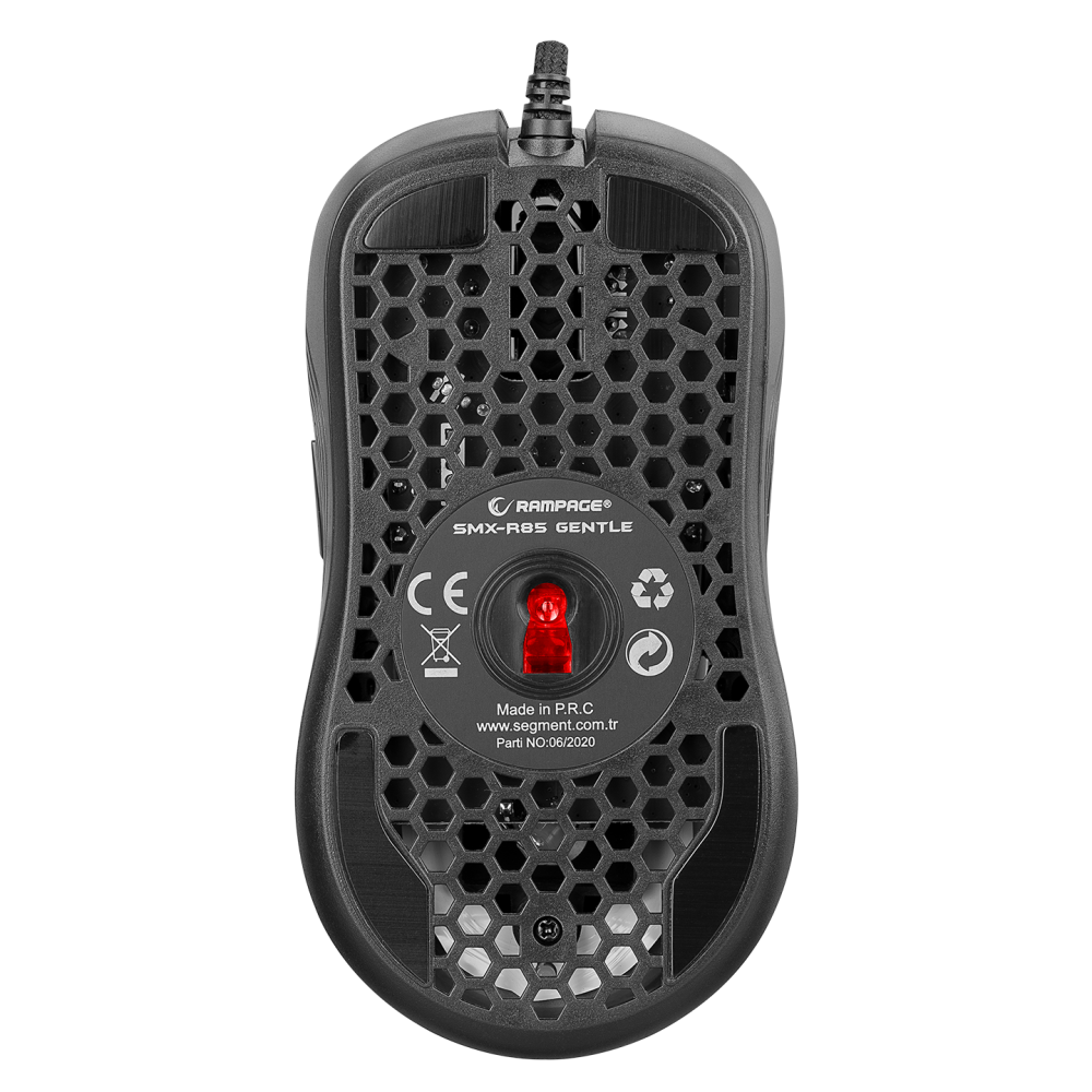 SMX-R85 GENTLE 12800dpi Siyah RGB Ledli Süper Hafif Makrolu Gaming Oyuncu Mouse - Rampage