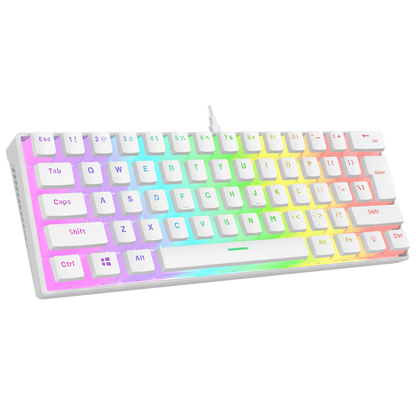 RADIANT K11 Beyaz Type-C / Puding Tuşlu US Layout Red Switch Gaming Oyuncu Klavye - Rampage