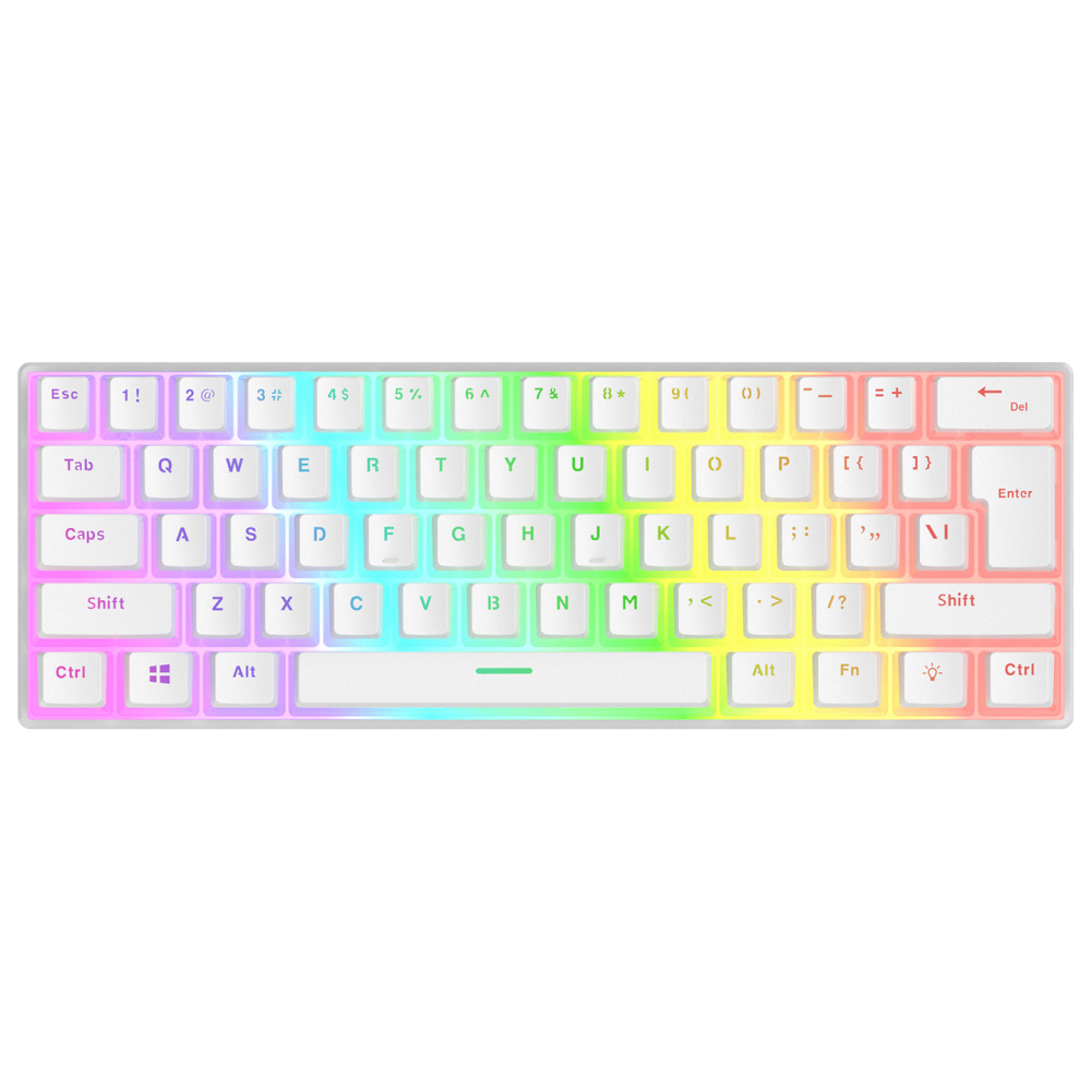RADIANT K11 Beyaz Type-C / Puding Tuşlu US Layout Red Switch Gaming Oyuncu Klavye - Rampage