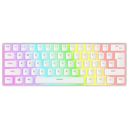 RADIANT K11 Beyaz Type-C / Puding Tuşlu US Layout Red Switch Gaming Oyuncu Klavye - Rampage