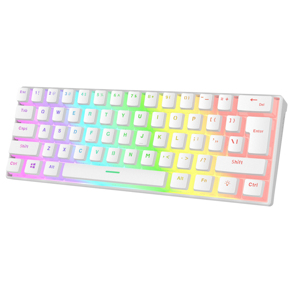 RADIANT K11 Beyaz Type-C / Puding Tuşlu US Layout Red Switch Gaming Oyuncu Klavye - Rampage