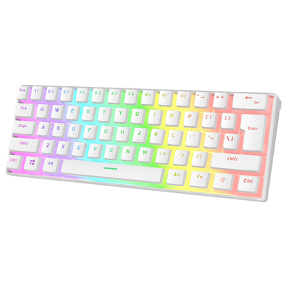 RADIANT K11 Beyaz Type-C / Puding Tuşlu US Layout Red Switch Gaming Oyuncu Klavye - Rampage