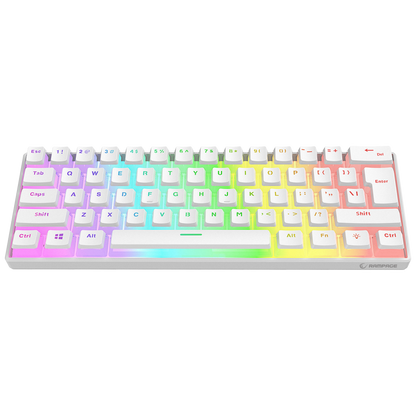 RADIANT K11 Beyaz Type-C / Puding Tuşlu US Layout Red Switch Gaming Oyuncu Klavye - Rampage