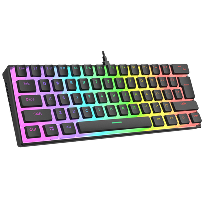 RADIANT K11 Siyah Type-C / Puding Tuşlu US Layout Red Switch Gaming Oyuncu Klavye - Rampage