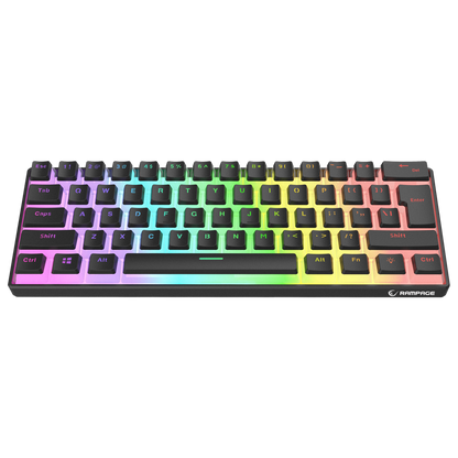 RADIANT K11 Siyah Type-C / Puding Tuşlu US Layout Red Switch Gaming Oyuncu Klavye - Rampage