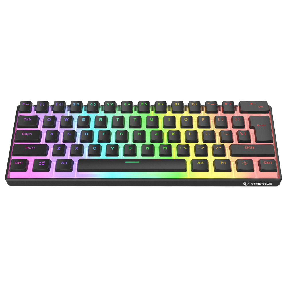 RADIANT K11 Siyah Type-C / Puding Tuşlu US Layout Blue Switch Gaming Oyuncu Klavye - Rampage