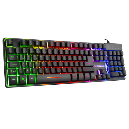 Titan K9 Siyah USB Gökkuşağı Renkli Aydınlatmalı Q Standart Gaming Oyuncu Klavyesi - Rampage