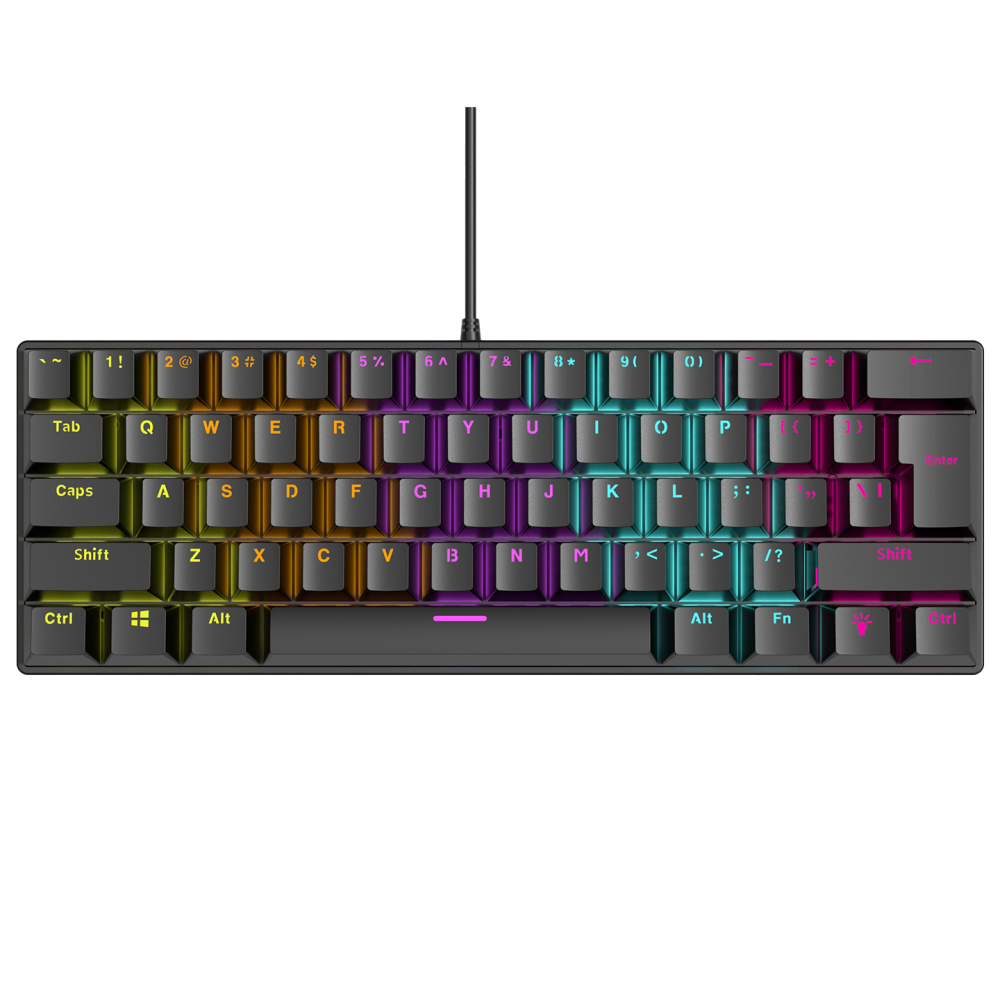 PLOWER K60 Siyah US Layout Bilek Destekli Red Switch Gaming Oyuncu Klavye - Rampage