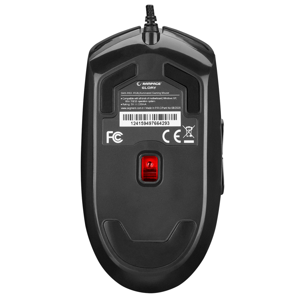 SMX-R63 GLORY Usb Siyah RGB Işıklı 6400dpi Gaming Oyuncu Mouse - Rampage