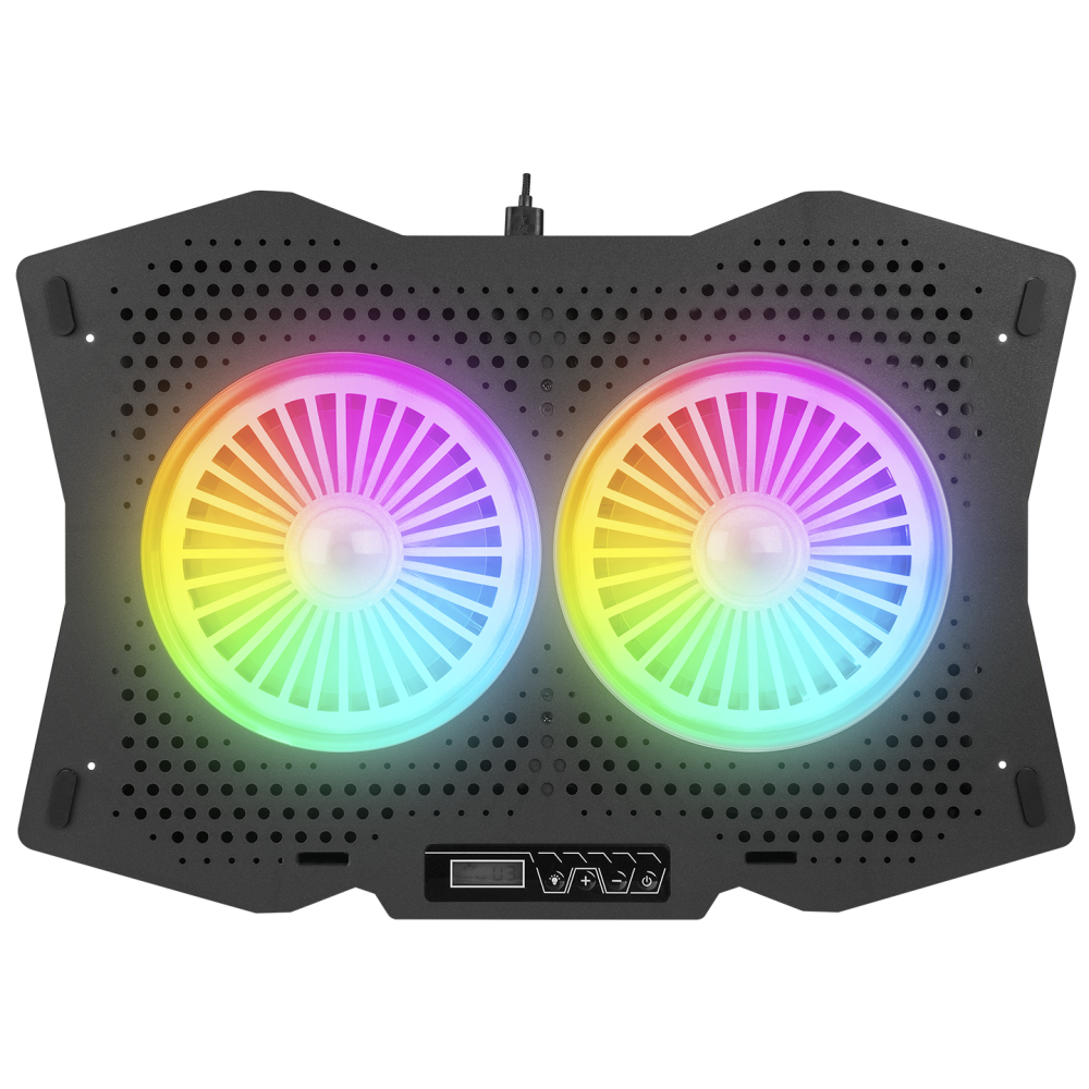 AD-RC9 TORNADO Siyah 2 Fanlı 10-18 RGB Işıklı Notebook Soğutucu Stand