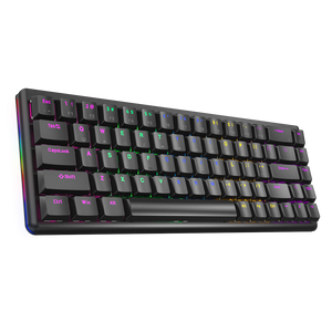 REBEL Siyah Low Profile BLUE SWITCH Mekanik Gaming Oyuncu Klavye US Layout Rainbow - Rampage