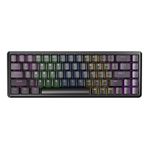 Rebel Low Profile Rainbow US Layout Blue Switch Mekanik Oyuncu Klavyesi-Siyah