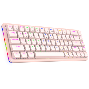 REBEL Pembe Low Profile RED SWITCH Mekanik Gaming Oyuncu Klavye US Layout Rainbow - Rampage