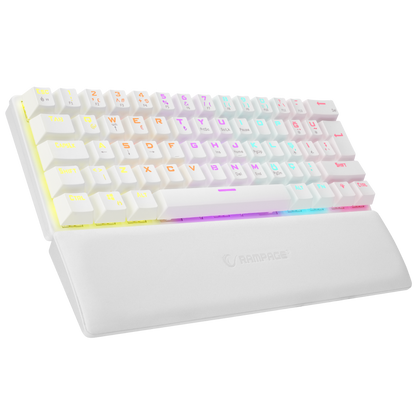 ALLY K11 Beyaz Rainbow Q Bilek Destekli Red Switch Gaming Oyuncu Klavye - Rampage