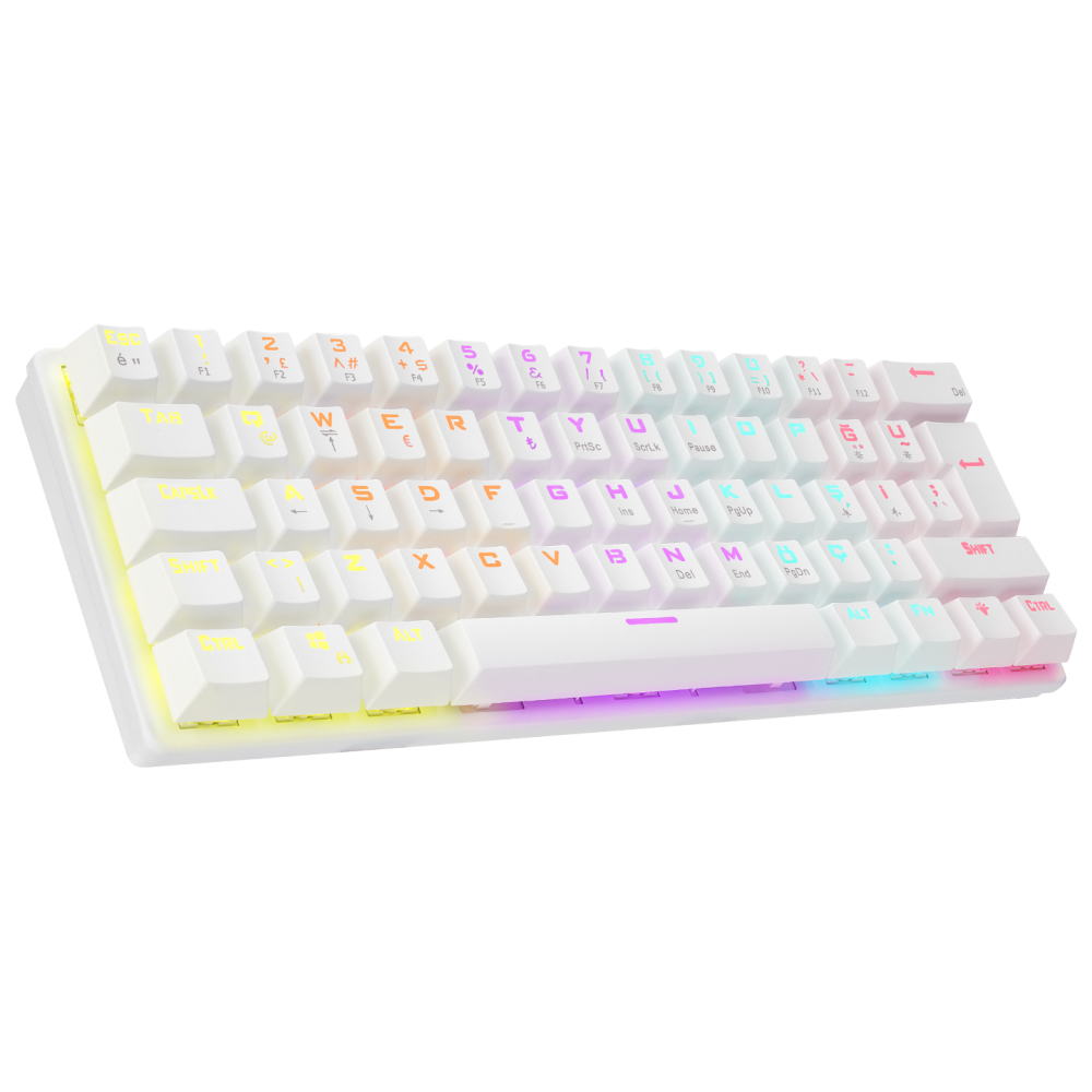 ALLY K11 Beyaz Rainbow Q Bilek Destekli Red Switch Gaming Oyuncu Klavye