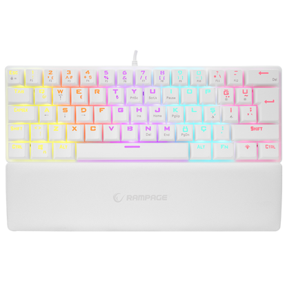 ALLY K11 Beyaz Rainbow Q Bilek Destekli Red Switch Gaming Oyuncu Klavye - Rampage