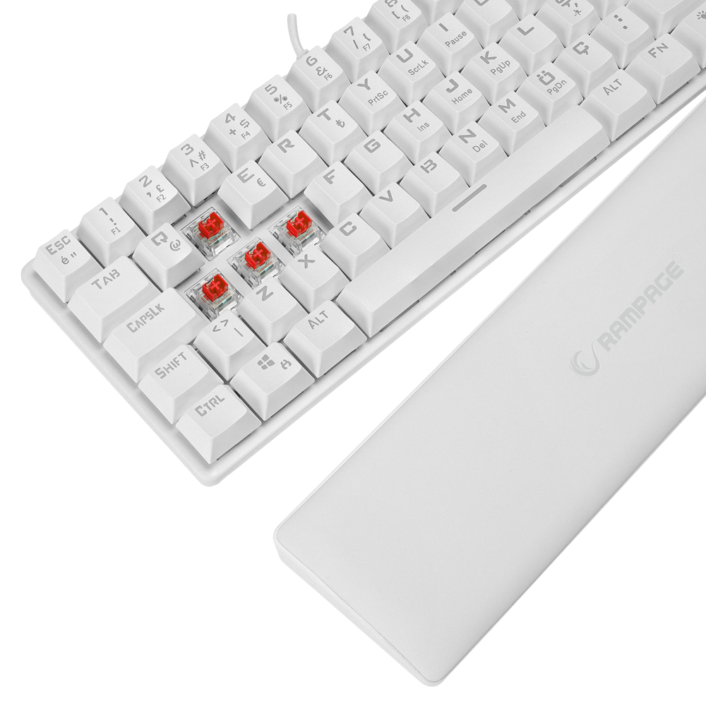 ALLY K11 Beyaz Rainbow Q Bilek Destekli Red Switch Gaming Oyuncu Klavye - Rampage