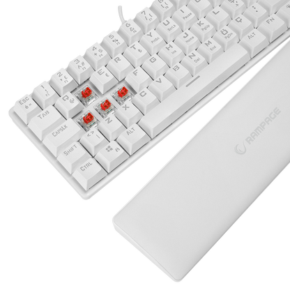 ALLY K11 Beyaz Rainbow Q Bilek Destekli Red Switch Gaming Oyuncu Klavye - Rampage