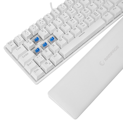 ALLY K11 Beyaz Rainbow Q Bilek Destekli Blue Switch Gaming Oyuncu Klavye - Rampage