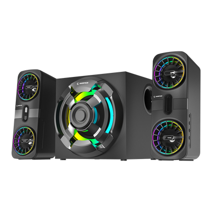 RMS-311 SHARD 2+1 80W Siyah USB,FM,Bluetooth,HMDI,Optica Rgb Işıklı Speaker - Rampage