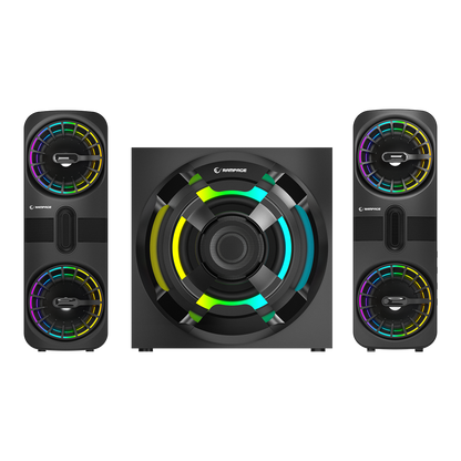 RMS-311 SHARD 2+1 80W Siyah USB,FM,Bluetooth,HMDI,Optica Rgb Işıklı Speaker - Rampage