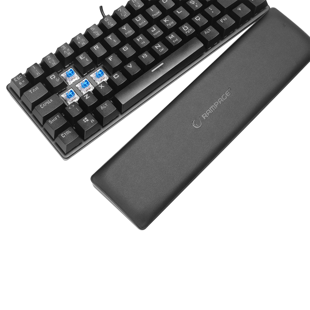 ALLY K11 Siyah Rainbow Q Bilek Destekli Blue Switch Gaming Oyuncu Klavye - Rampage