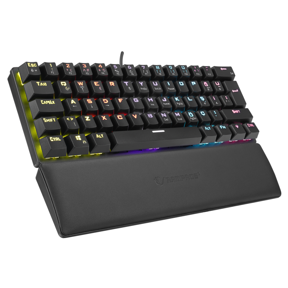 ALLY K11 Siyah Rainbow Q Bilek Destekli Red Switch Gaming Oyuncu Klavye - Rampage