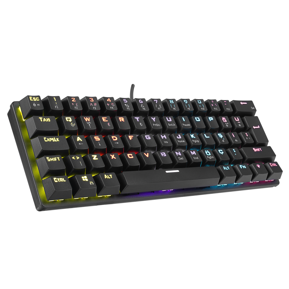ALLY K11 Siyah Rainbow Q Bilek Destekli Red Switch Gaming Oyuncu Klavye - Rampage