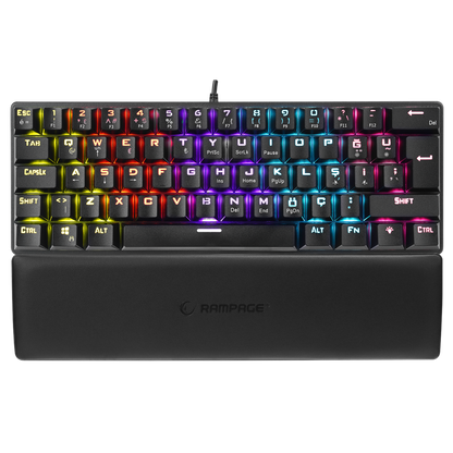 ALLY K11 Siyah Rainbow Q Bilek Destekli Red Switch Gaming Oyuncu Klavye - Rampage