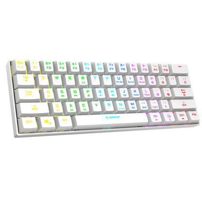 KB-RX63 B-ATOM Beyaz Bluetooth RED SWITCH Q 63 Tuşlu US Layout Mini Gaming Oyuncu Klavyesi