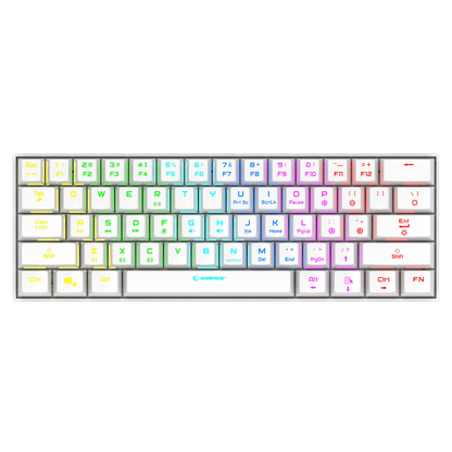 KB-RX63 B-ATOM Beyaz Bluetooth RED SWITCH Q 63 Tuşlu US Layout Mini Gaming Oyuncu Klavyesi