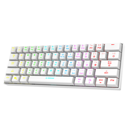 KB-RX63 B-ATOM Beyaz Bluetooth RED SWITCH Q 63 Tuşlu US Layout Mini Gaming Oyuncu Klavyesi