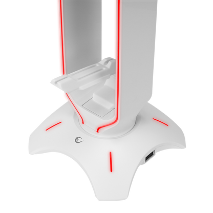 RM-H66 GUARD Beyaz RGB Işıklı 2*Usb Port Kulaklık İçin Stand - Rampage