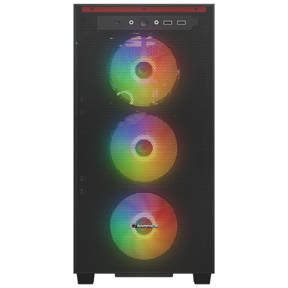 BLAZE Mesh Temperli Camlı Siyah 4* 12cm ARGB Fan M-ATX Mid-T Gaming Oyuncu Kasası - Rampage