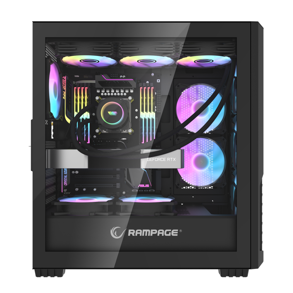 SHELOB Mesh+Temperli Cam 4*ARGB Infinity Fan+Hub E-ATX Mid-T Gaming Oyuncu Kasası