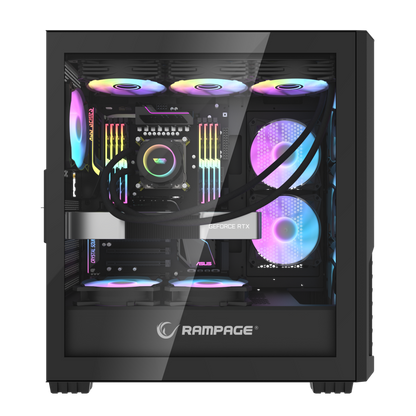 SHELOB Mesh+Temperli Cam 4*ARGB Infinity Fan+Hub E-ATX Mid-T Gaming Oyuncu Kasası