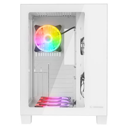 ICEWAVE Beyaz Temperli Camlı 4*12cm ARGB Fan+Kontrolcü Transparan E-ATX Mid-T Gaming Oyuncu Kasası - Rampage