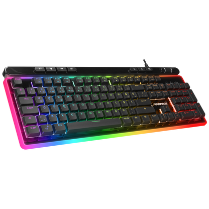 SHINE K14 Siyah USB RGB Backlight Membrane Gaming Oyuncu Klavye