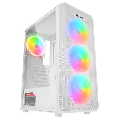 HELIOS Mesh 550W 80+ Bronze Beyaz Temperli Cam 4x12cm Rainbow ATX Mid-T Gaming Oyuncu Kasası - Rampage