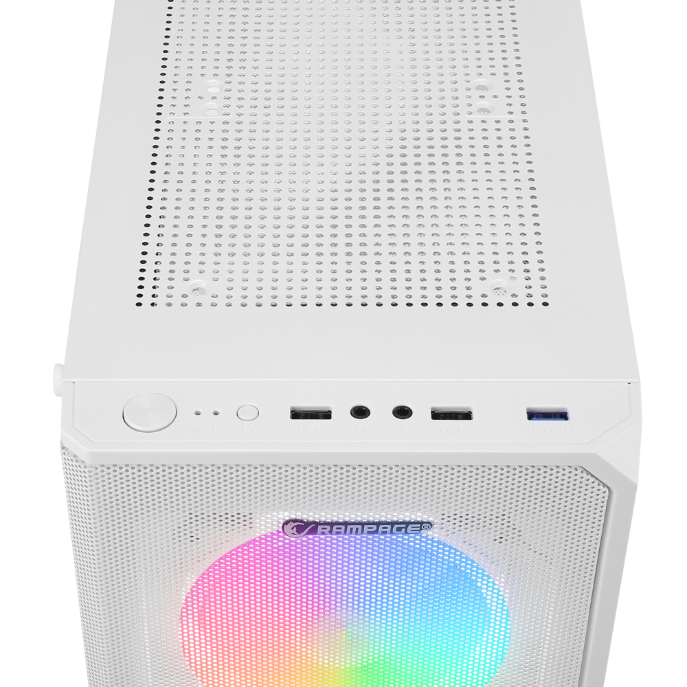 HELIOS Mesh 550W 80+ Bronze Beyaz Temperli Cam 4x12cm Rainbow ATX Mid-T Gaming Oyuncu Kasası - Rampage