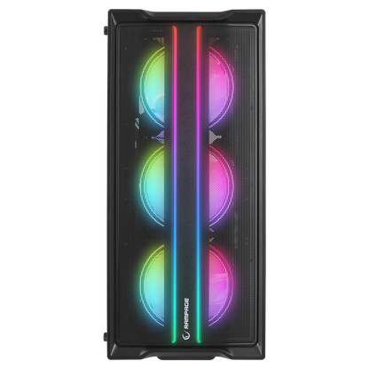SLIDER Mesh LED Şerit Temperli Cam Siyah 4*12cm Sabit RGB Fan ATX Mid-T Gaming Oyuncu Kasası