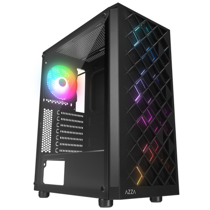 AZZA V1 Temperli Camlı Siyah ATX Mid-T Gaming Oyuncu Kasası