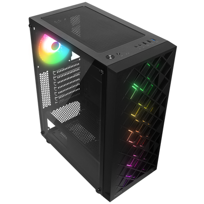 AZZA V1 Temperli Camlı Siyah ATX Mid-T Gaming Oyuncu Kasası