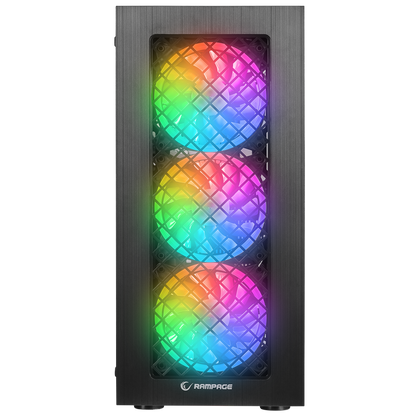PLAID V1 Mesh Temperli Camlı 4x12cm Auto RGB Fan ATX Mid-T Gaming Oyuncu Kasası